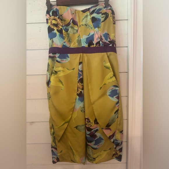 Vince Camuto Yellow and Purple Floral Dress - Picture 1 of 13